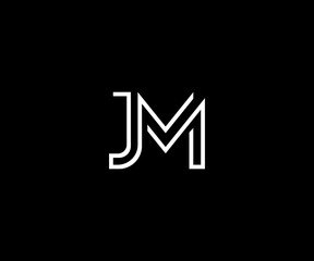 JM letter minimal clean logo design
