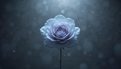 Solitary Blue Rose on dark-grey background