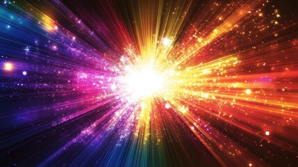 Naklejka premium A brilliant burst of colorful light against a dark background, symbolizing celebration and joy.