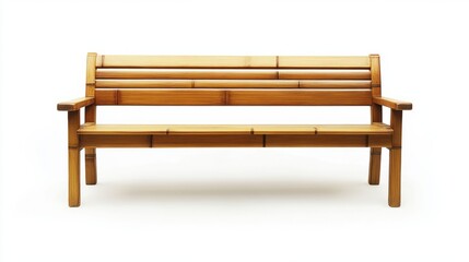 Generic Sleek Garden View Bench Bamboo Slat Single