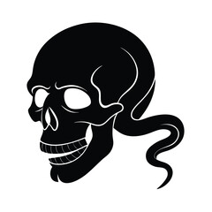 Skull Silhouette Vector Design.