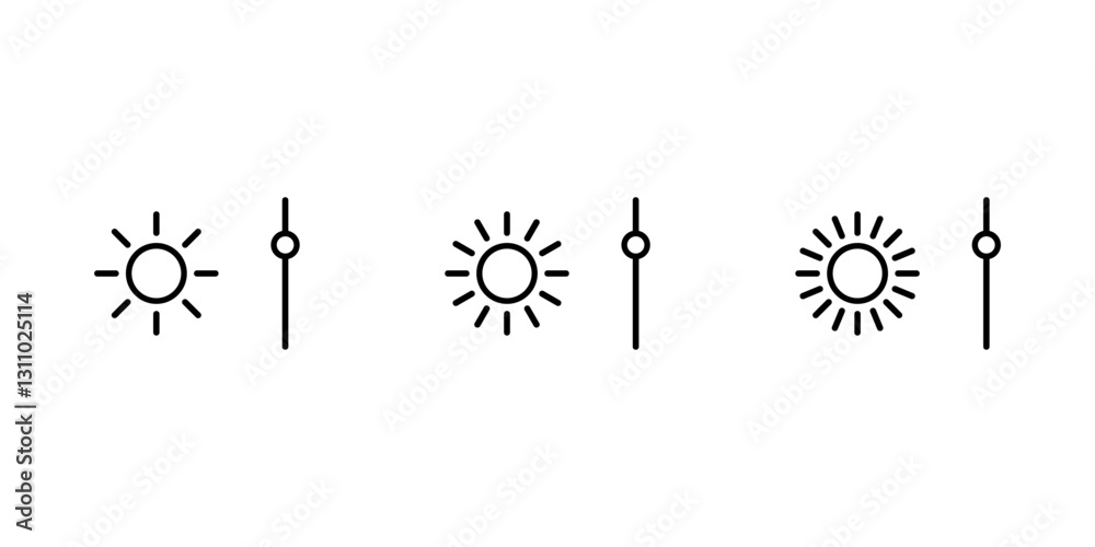 Wall mural brightness control icon. adjust brightness screen icon. bar light level control screen icon. contras