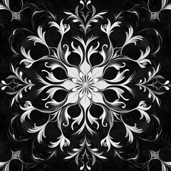 photo of basic white magical pattern on a black background Made with generative AI