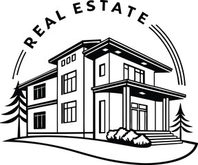 Skyline Keys Elegant Realty Logo Concept