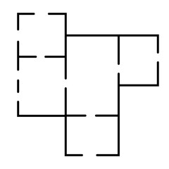 Sleek Black Floor Plan Minimalist Layout in Simple Outline