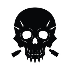 Skull Silhouette Vector Design.