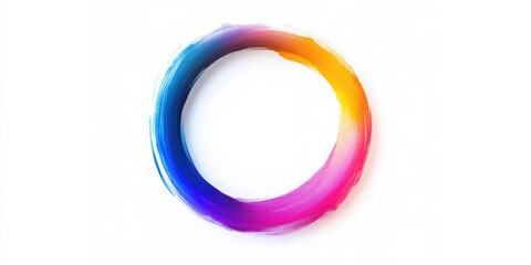 Obraz premium Color Spectrum Circle: A mesmerizing, abstract illustration of a vibrant circle with a beautiful rainbow gradient, showcasing an array of colors and artistic design.