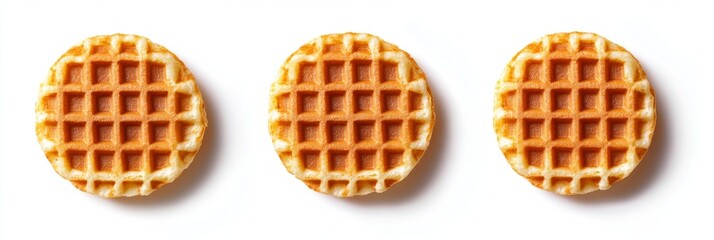 Round Waffles Isolated on White
