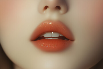 女性の美しい唇のクローズアップ