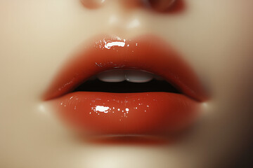 女性の美しい唇のクローズアップ