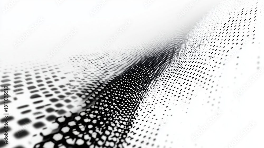 Poster abstract halftone pattern: a dynamic abstract visual featuring a halftone pattern, the dots of varyi