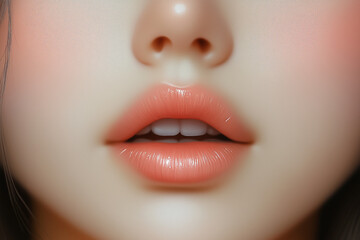女性の美しい唇のクローズアップ