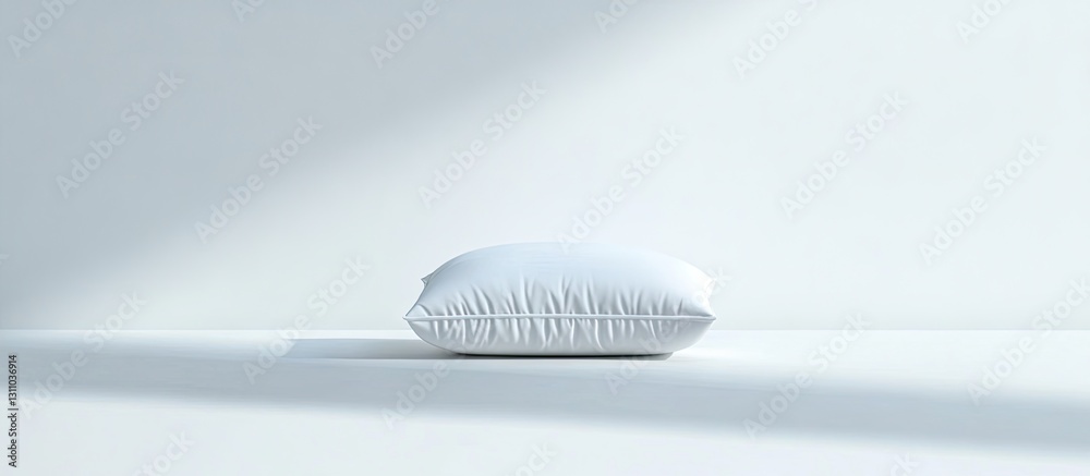Aufkleber Air cushion on a white surface with soft shadows illustrating recovery method in minimalistic design showcasing simplicity and clean aesthetics.