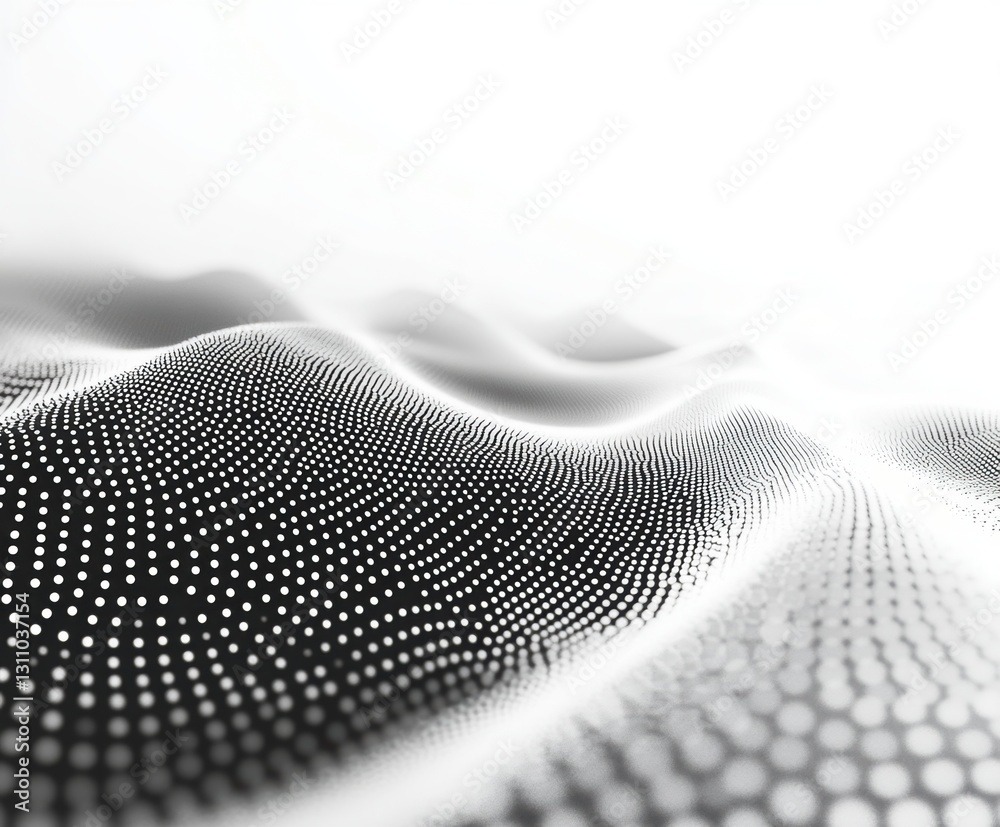Poster abstract dots: an artistic representation of a dynamic and undulating surface. this image is an abst