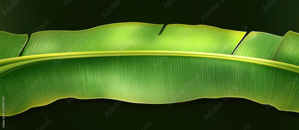 Fototapete tropical banana leaf texture displaying vibrant dark green with subtle highlights centered against a