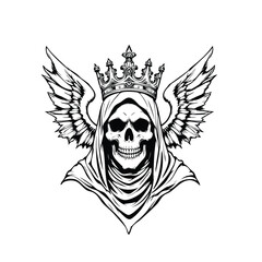 Crowned Skull With Wings