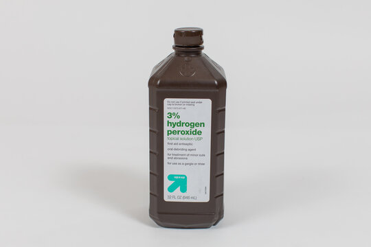 3 percent hydrogen peroxide solution.