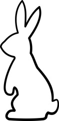 Simple festive bunny line drawing isolated.
Bunny brush line drawing flat Vector illustration.
Abstract bunny line art.
Good for greeting card,poster, banner,leaflet.
Transparent background.