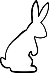 Simple festive bunny line drawing isolated.
Bunny brush line drawing flat Vector illustration.
Abstract bunny line art.
Good for greeting card,poster, banner,leaflet.
Transparent background.