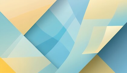 Abstract Blue Yellow Geometric Design Soft Pastel Shapes Background