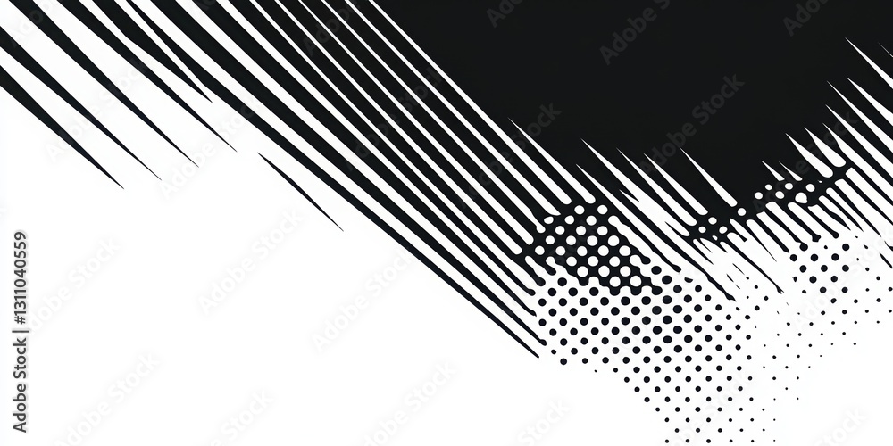Poster abstract graphic composition: dynamic black and white abstract graphic composition with bold lines a