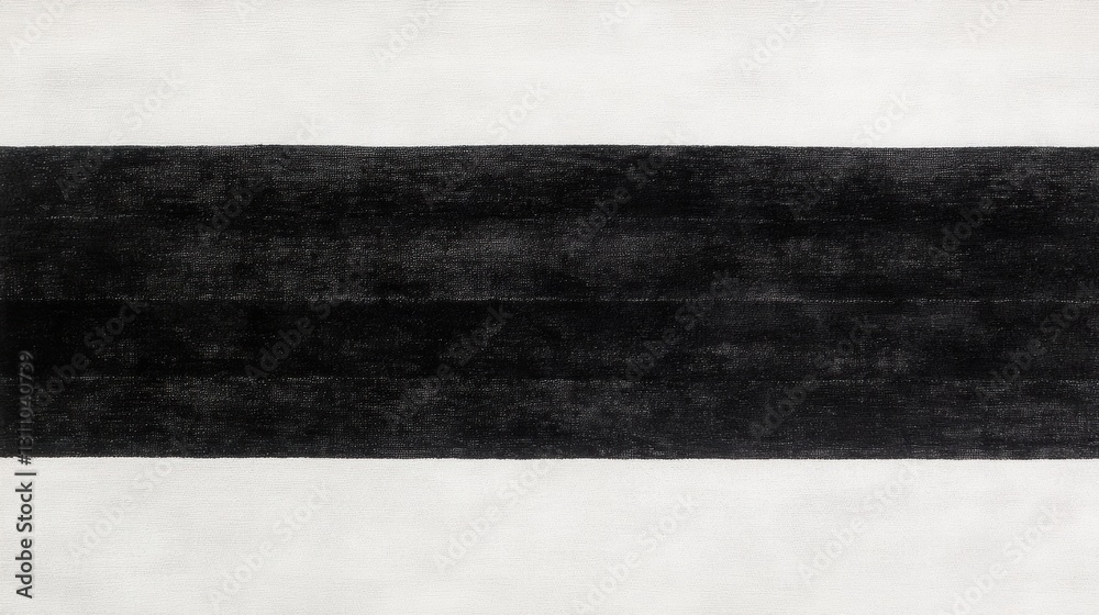 Poster a study in contrast: the image presents a bold minimalist design with a solid, dark stripe bisecting