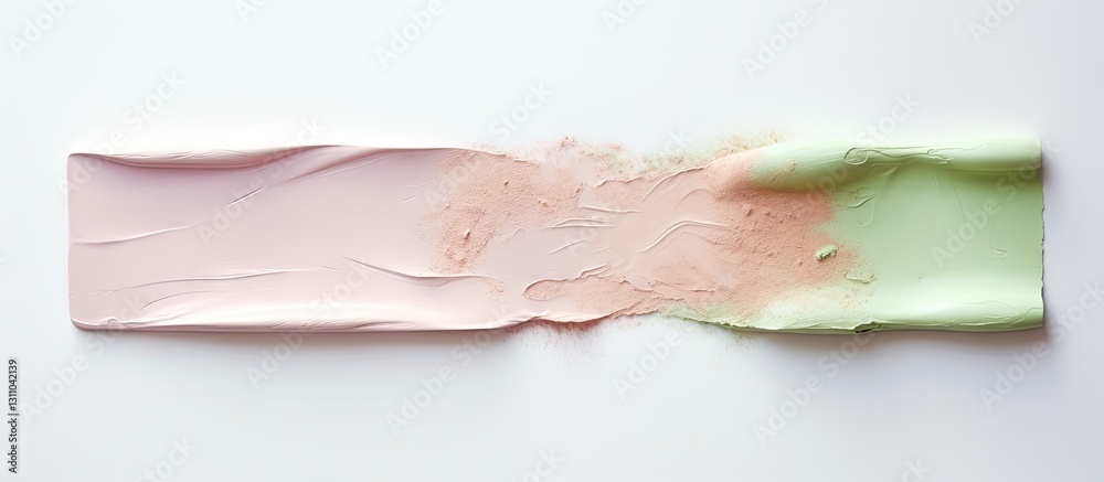 Poster Assorted pastel-colored candy spreads on white background with smooth texture and ample negative space for customization and advertising purposes.