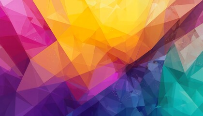 Abstract Colorful Geometric Polygonal Design Vivid Warm Hues