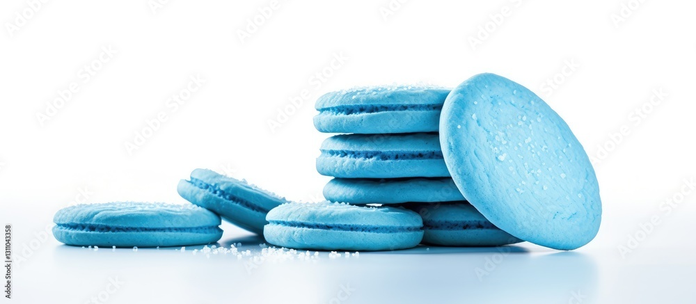 Aufkleber stacked blue sugar cookies on a white background with a smooth texture ideal for dessert graphics an