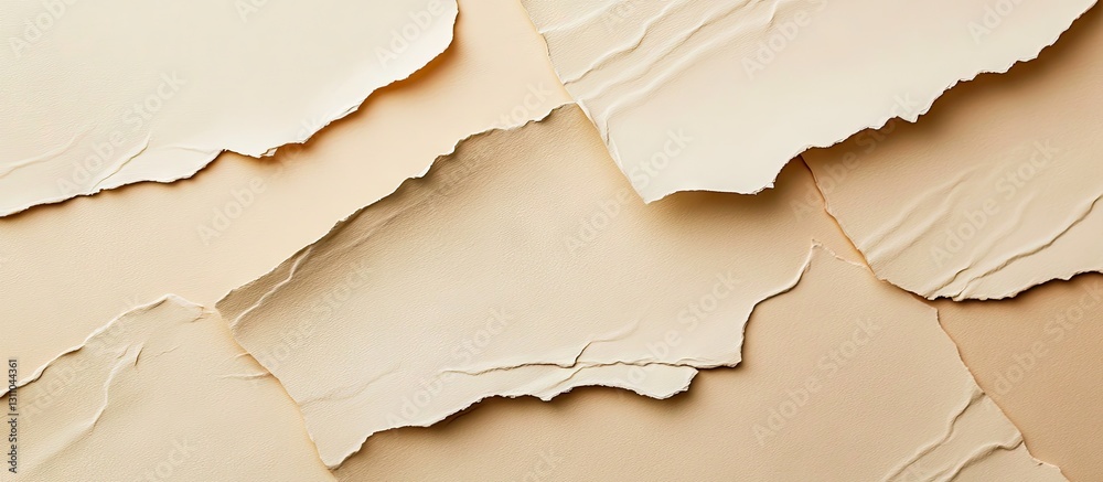 Leinwandbilder beige torn paper texture layered over a smooth background showcasing soft neutral tones with subtle 