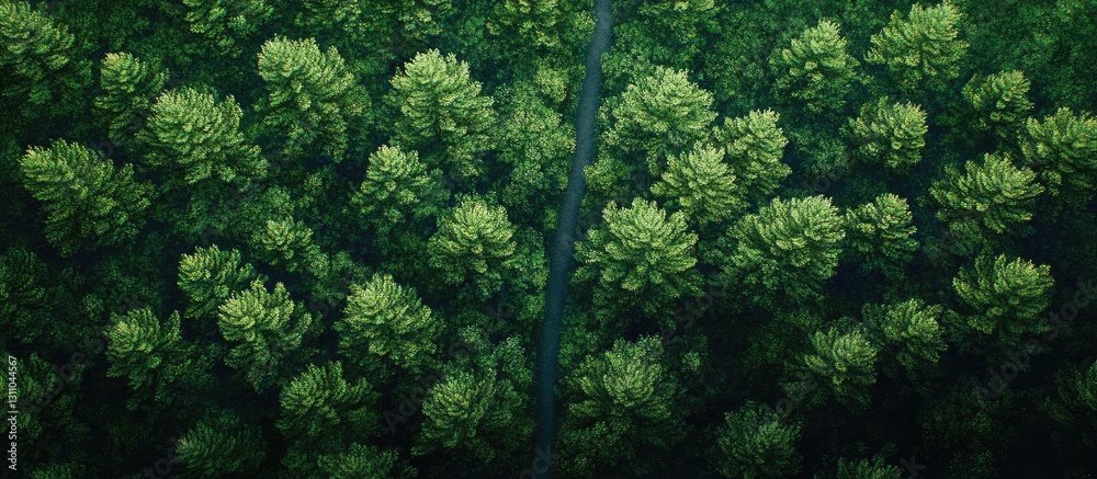 Leinwandbilder Lush green foliage densely packed in an aerial view with varying shades of green creating a textured natural pattern in a serene landscape.