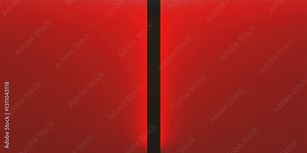 Poster red abstraction with vertical line: a striking abstract composition, a vibrant red backdrop is drama
