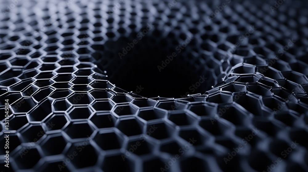 Poster honeycomb mesh: a close-up shot captures the intricate details of a honeycomb mesh structure. the me