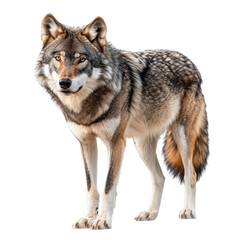 Obraz premium Majestic Wolf in Winter Wonderland on transparent background.