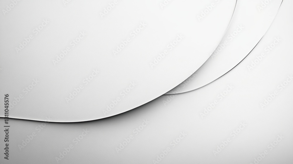Poster paper curves: abstract composition of curved sheets creating an interplay of light and shadow. minim