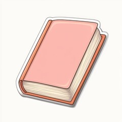Cozy Book with Bookmark Illustration - Reading and Relaxation Theme on White Background in Photorealistic Sticker Style