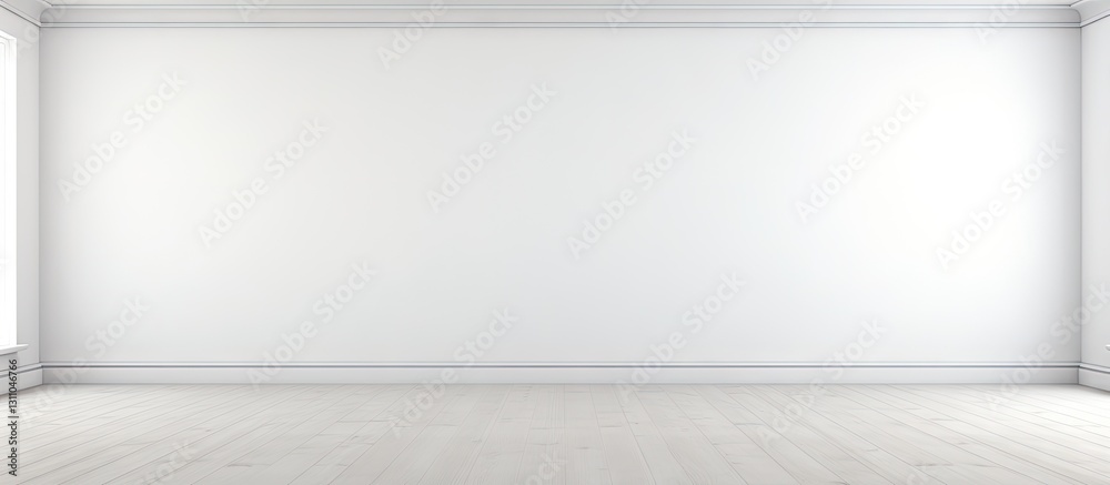 Fototapete spacious empty room with white walls and light grey floor providing perfect blank canvas for text or