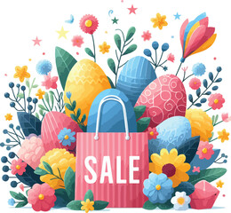 Spring sale vector background illustration
