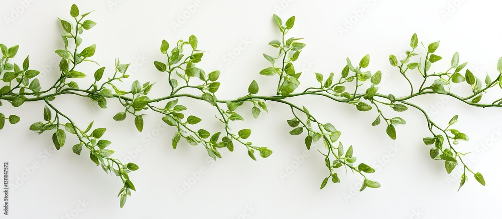 Aufkleber twisted green vines of tiliacora triandra with delicate leaves against a clean white background, sho