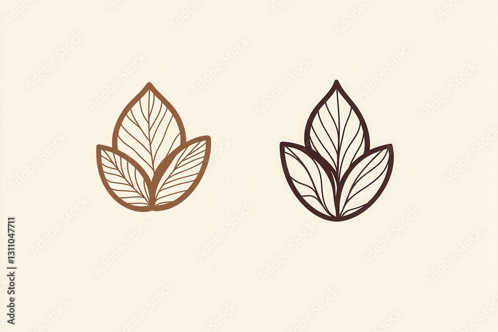 Aufkleber minimalist nut logo featuring abstract line art of almond and walnut emphasizing modern design aesth