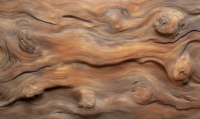 Rustic Brown Wood Texture with Natural Cracks and Swirls