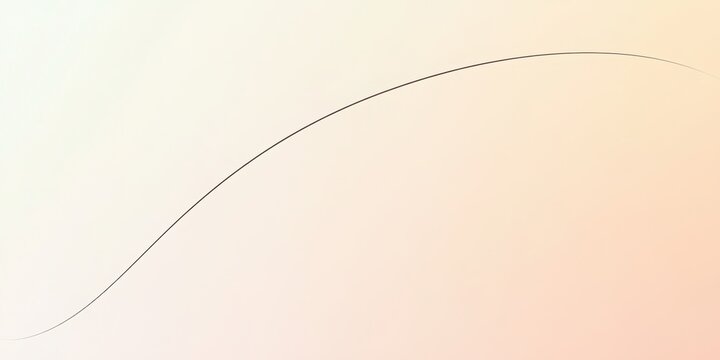 Hair Strand's Gentle Curve: A single strand of hair elegantly arched against a soft, gradient backdrop, capturing the subtle beauty of texture and form.
