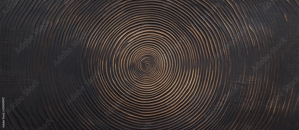 Poster weathered tree rings texture featuring concentric circles in varied brown shades with dark highlight