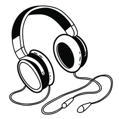 headphones on white background