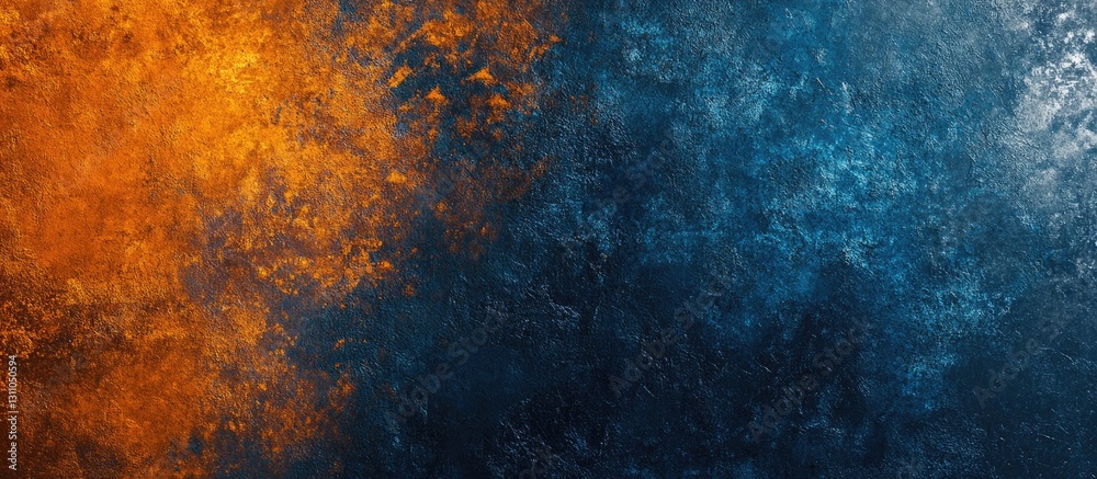 Aufkleber dark blue and orange abstract textured background with a pixelated grain effect, showcasing a modern
