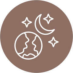 Earth with Crescent Icon
