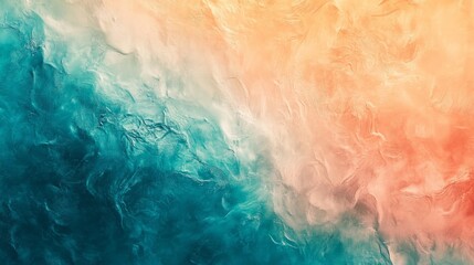 Fototapeta premium Gradient from bright teal to soft peach, vibrant yet soothing 