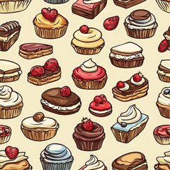 A delightful bunch of colorful cupcakes with frosting and toppings creating a sweet and inviting bakery scene