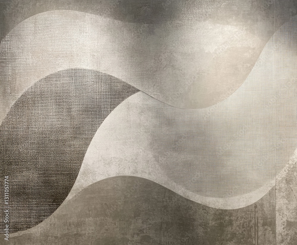 Poster abstract fluid lines: a captivating abstract image featuring undulating, fluid lines in a monochroma