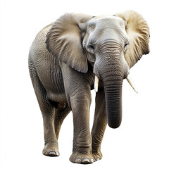 Fototapeta premium Elephant isolated on white background, showcasing its majestic presence